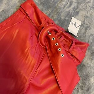 ZARA women leather pants